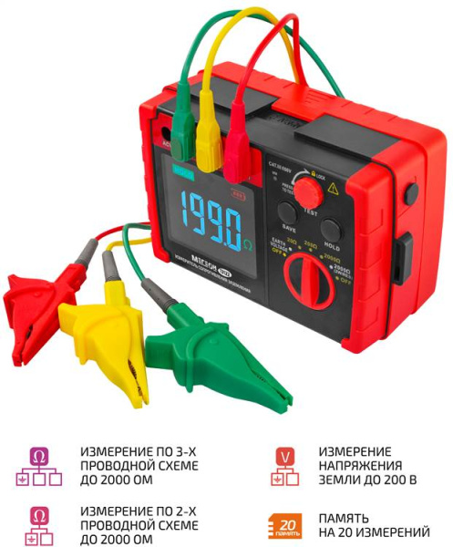 Измеритель сопротивления заземления (омметр) МЕГЕОН 13122 купить по низкой цене | МАКСПРОФИТ